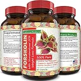 Best Forskolin Weight Loss Supplement for Men and Women Coleus Forskohlii Extract Standardized 20% Forskolin Diet Pills Fat Burner Energy Booster Potent Appetite Suppressant