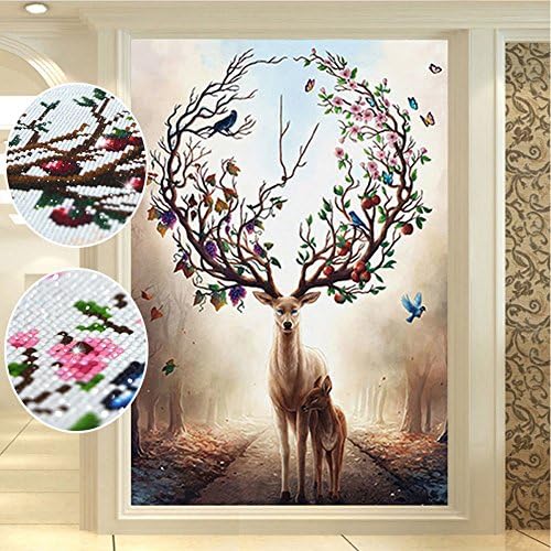 DIY 5D Full Drill Diamond Sticker Cross Stitch Painting Kits Arts Crafts Home Decor Deer/Elk 40 x 60cm (15.75" x 23.62")