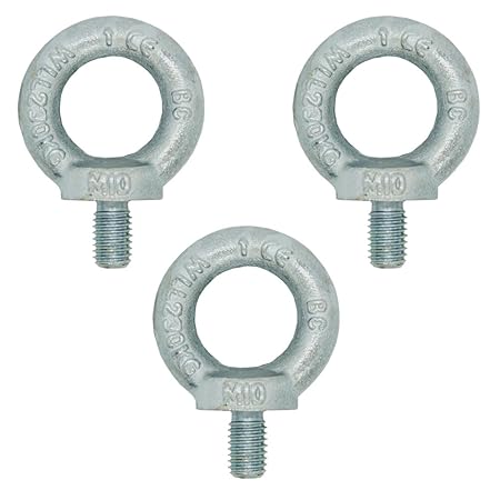 Ringschraube M10 DIN 580 C15E 3 Stück Ösenschraube Eisen verzinkt Traglast 230kg