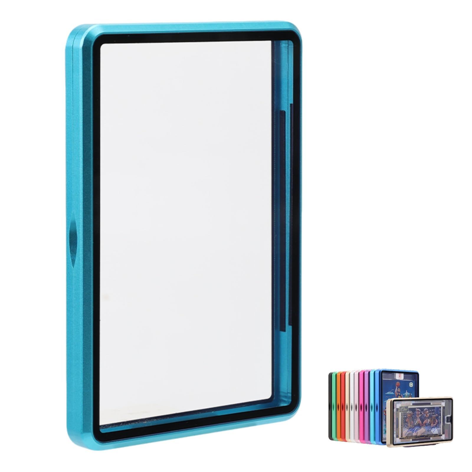 Metal Slab Protector Fits Ungraded Original Sealed Card - UV Resistant- Aluminum Frame Magnetic Closure Bumper Case for Sports & Gaming Cards (Light Blue,35PT~55PT) — image 1