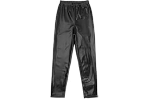KKmeter Kids Girls Boys Metallic Leggings Pants Modern Hip Hop Street Dance Performance Costume Trousers