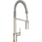 Moen Align Spot Resist Stainless Motionsense Wave Sensor Touchless One-Handle High Arc Spring Pulldown Kitchen Faucet with Sprayer, 5923EWSRS