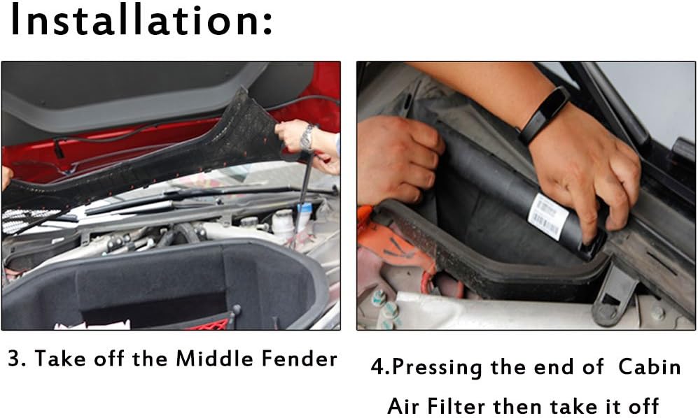 Topfit Cabin Air Filter Includes Activated Carbon Compatible Model S2012 2015