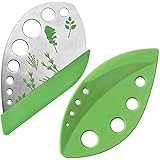 2 Pack Herb Stripper Tool 9 Holes Stainless Steel kale Leaf Stripping Zip Tools, Curved Edge Can be Used as a Kitchen Gadgets