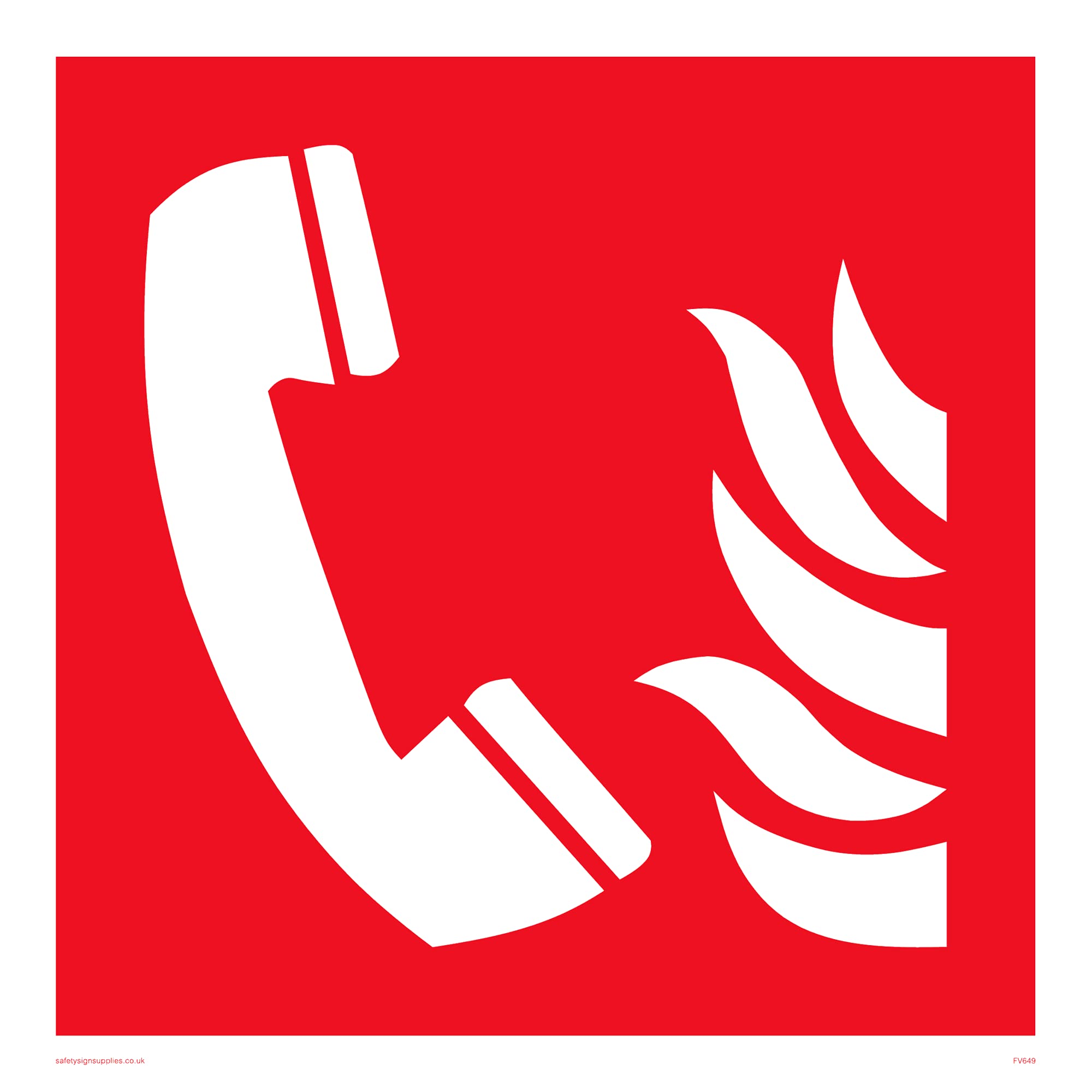 Pack of five - Fire Phone Symbol Sign - 200x200mm - S20