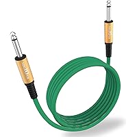 AUGIOTH Guitar Cable 20 ft, Stage Electric Instrument Bass Cable AMP Cord 1/4 Straight to Straight Green