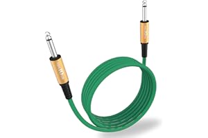 AUGIOTH Guitar Cable 15 ft, Stage Electric Instrument Bass Cable AMP Cord 1/4 Straight to Straight Green
