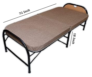 parkash steel Smart Folding Plastic Bed with 5 inch Mattress and Casters Wheels