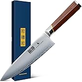 HOSHANHO Chef Knife 8 Inch, Japanese High Carbon Steel Kitchen Knife Ultra Sharp Cooking Knife, Professional Chef's Knife with Ergonomic Red Sandalawood Handle