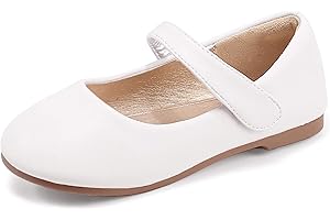 PANDANINJIA Girls Dress Shoes Toddler Flower Girl Kids Mary Jane Shoes Ballet Flats School Wedding Party Church Girls Shoes