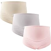 FEOYA Women's Maternity Underwear Over Bump Cotton Pregnancy Panties Plus Size High Waist Seamless Briefs 3 Pack