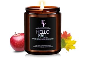 FF FRAGRFLOWING Fall Candles, Hello Fall Scented Candles for Home, Natural Soy Autumn Candle Aromatherapy Candle, 7 oz Jar Candles Fall Gifts for Women Men