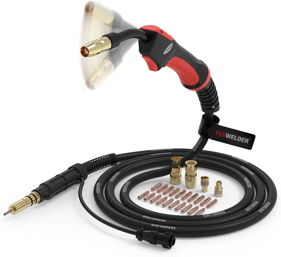 YESWELDER Flexible Neck Mig Welding Gun Torch Stinger 10ft(3m) 150A