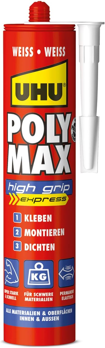 UHU Polymax High-Grip Express Mounting Glue 425g Cartridge