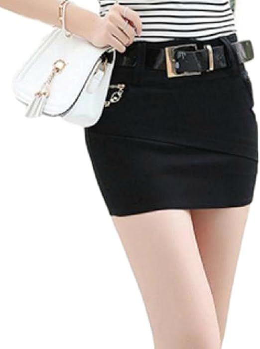 Amazon Lamore 今日から ベルト 付 マイクロ ミニ スカート タイト