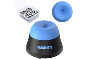 PRECIPETTE Mini Vortex Mixer, 4000rpm Mini Hobby Paint Shaker, with Extra Replaceable Silicone Cap, 100pcs Mixing Balls, for Miniature Acrylic Nail Polish Lab, Blue