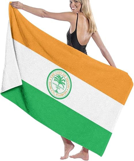 Amazon マイアミの旗 バスタオル ビーチタオル ビーチマット 柔らか シャワー タオル 吸水 速乾 水泳 タオル 特大きい バスタオル ホーム キッチン オンライン通販