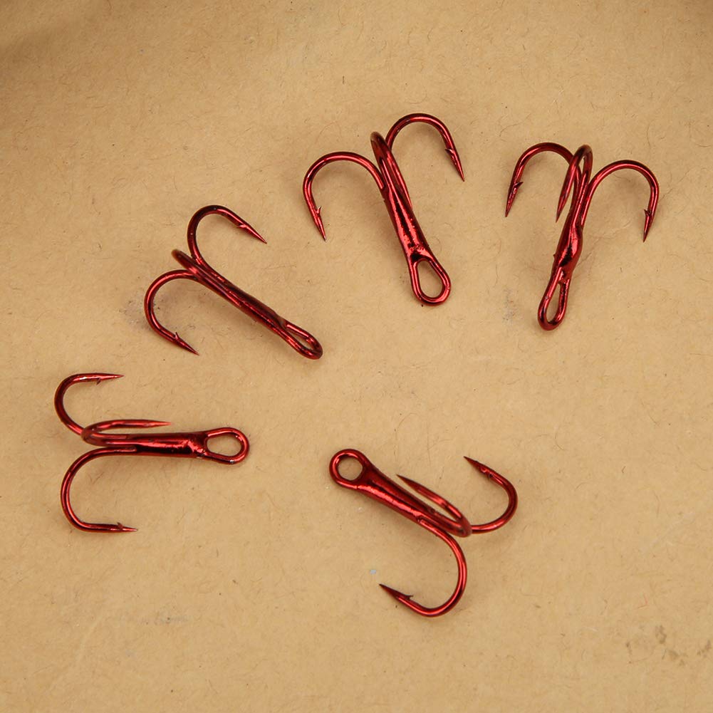 Fishing Hook 100pcs Fishing Hook Sharpened Treble Fishhook Tackle(8#)