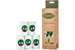ECO BOOM Diaper Disposal Bags - Eco-Friendly, Unscented, 100 Count for Babies, Pets, and Travel - Essential for Cars, Airplanes, and Gifts