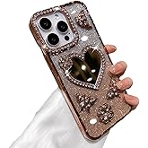 Zkacase Designed for iPhone Case,Luxury Electroplated Glitter Bling Mirror Spark Sparkly Shockproof Protective Cover Phone Case (iPhone 16 Pro Max,Gold)