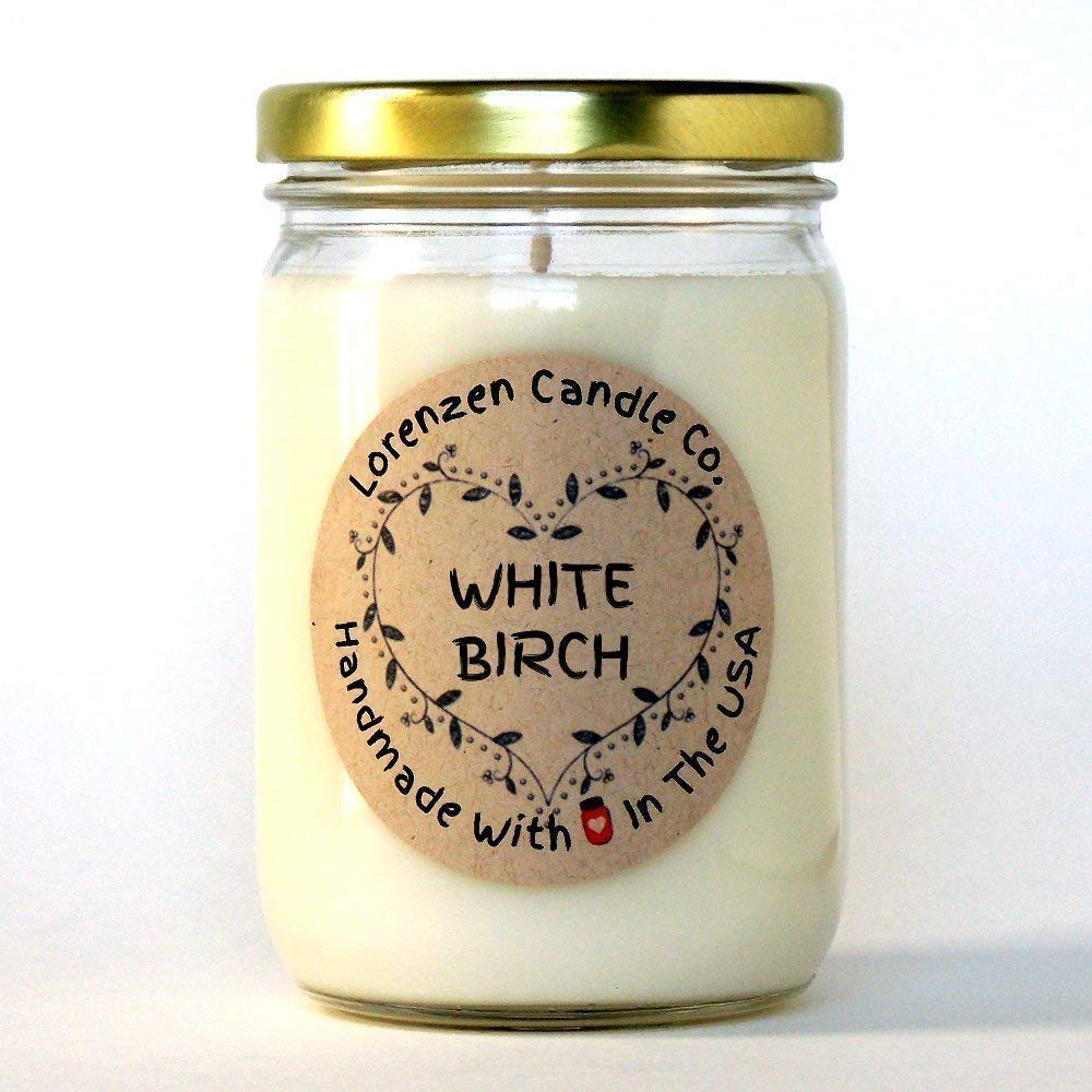 White Birch Soy Candle, 12oz Handmade