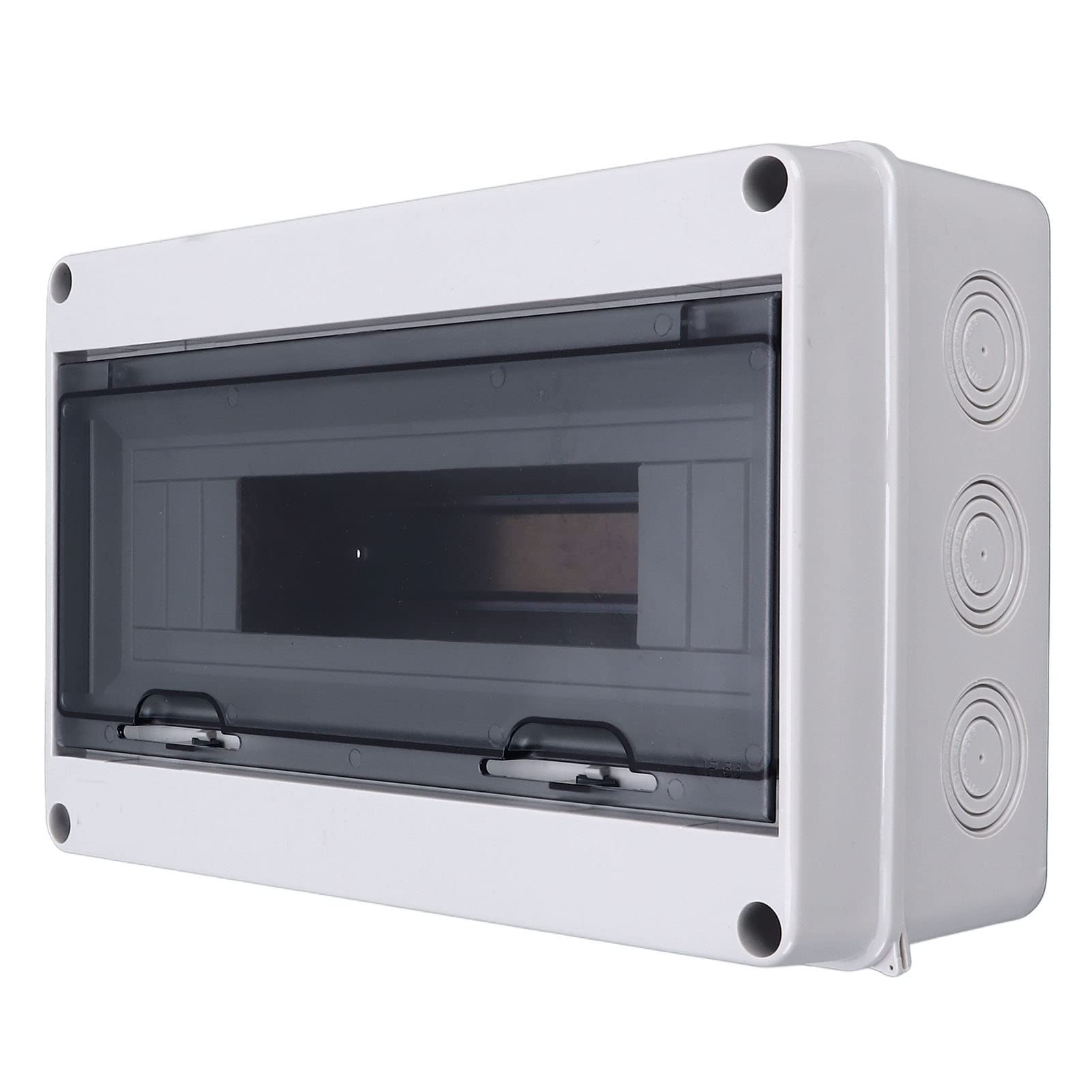Tissting 2 Way Distribution Box IP66 Waterproof Transparent Cover DIN Rail Outdoor - Durable ABS Material 125 x 55 x 90mm/4.9 x 2.2 x 3.5in Ideal for Home Workshop Hotel Safety Protection