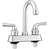 Non-Metallic Bathroom Faucet 4 inch,RV Bathroom Sink Faucet Without Hoses 3 Hole ABS Plastic Lavatory Faucets,Chorme