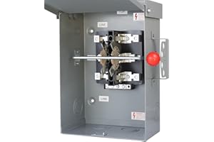 XMK 100A Manual Transfer Switch for Generator, Manual Generator Transfer Switch, 120/240-Volt 24000W General-Duty Double-Throw Safety Switch, NEMA 3R for Outdoor and Indoor, 100 Amp 2P