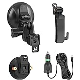 CammPro Body Worn Camera Accessories Bundle Kit for Body Camera I826, Screw Clip+Car Charger+Suction Cup Mount+Shoulder Clip