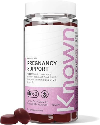 Known Pregnancy Support Gummies 400mcg Folic Acid Raspberry Vegan