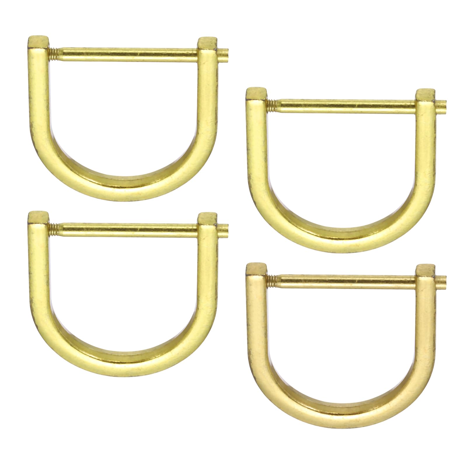 PATIKIL 1" D-Rings Screw in Shackle, 4 Pcs Horseshoe U Shape D Ring Zinc Alloy Semicircle Buckles Replacement for Purse Keychain Collar Accessories Craft, Gold