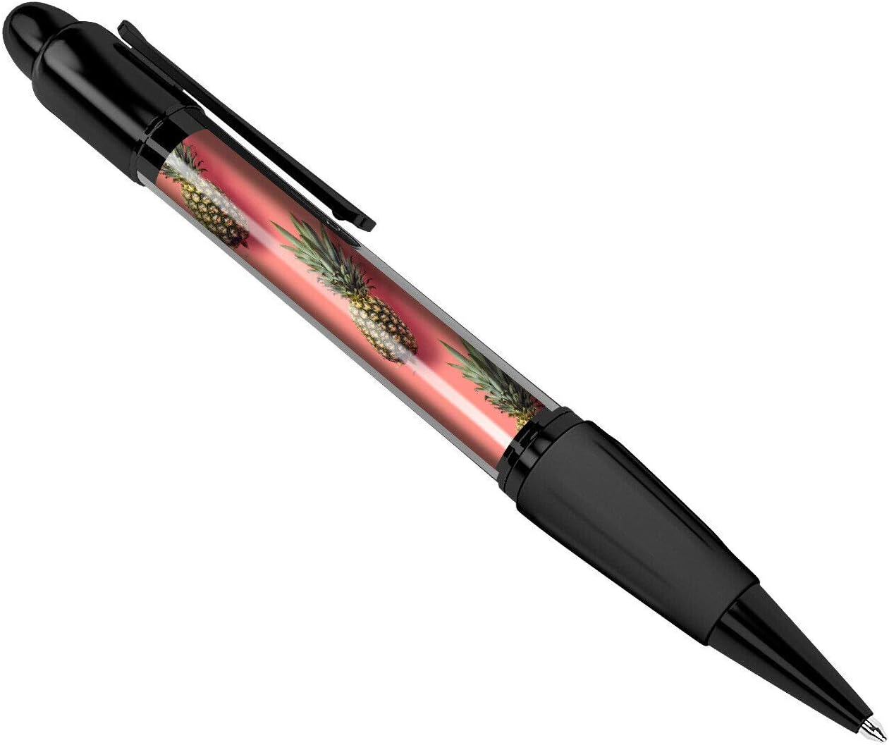 Pineapple Pattern Fun Black Ballpoint Pen Positive Vibes Sweet #14334