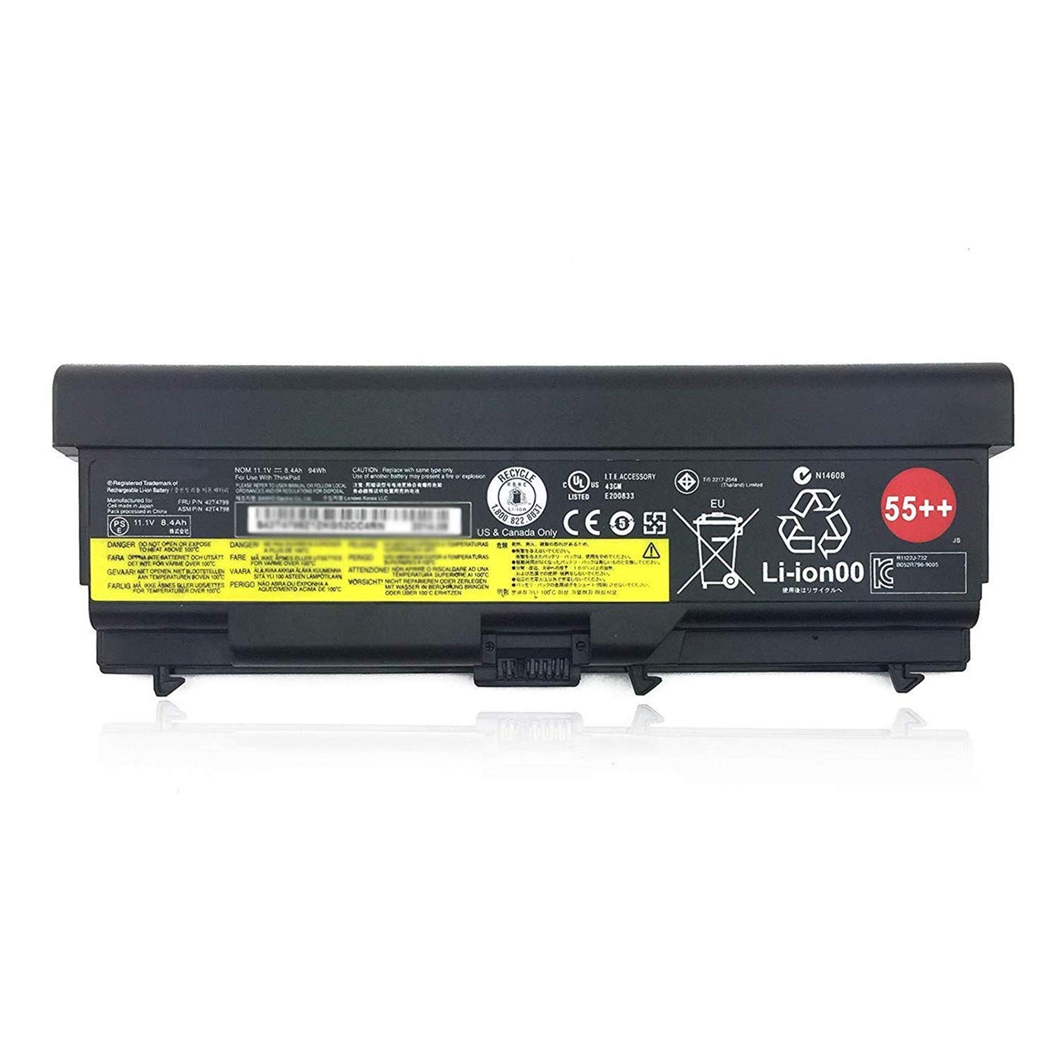 42T4791 42T4751 55++ Laptop Battery Compatible with Lenovo Thinkpad E40 E50 L410 L420 L510 L520 L412 SL510 T410 T510 T520 W510 ThinkPad Edge 14 15 E420 E425 E520 E525 Series(11.1V 94Wh)