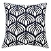 Slow Cow Embroidery Decorative Throw Pillow Cover Case for Couch Sofa Home Decor Modern Geometric Accent Pillow Cushion Cover 18 x 18 Inches Navy Blue