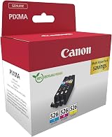 Canon CLI-526 Cyan Magenta Yellow Ink Cartridge 3 Pack Original Recycled view 3