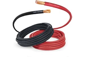 TEMCO INDUSTRIAL TEMCo 2/0 Gauge AWG 10 Ft Black + 10 Ft Red Flexible Pure Copper Made in USA Welding Cable Battery Wire - Heavy Duty Solar, Inverter, Car, RV, Truck