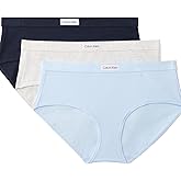 Calvin Klein womens Comfort Logo Cotton Stretch Modern Brief Panties, 3 Pack