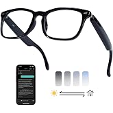 MNVOEQ AI Smart Glasses with 164-Language Translation &amp; Bluetooth Audio | Photochromic lenses, 170mAh battery, open-ear audio for travel, work, sports