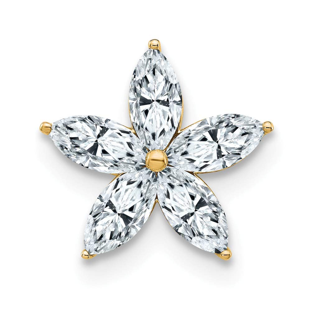 14k Yellow Gold Flower Necklace Chain Slide D E F Pure Moissanite Pendant Charm Celestial Star Fine Jewelry For Women Gifts For Her