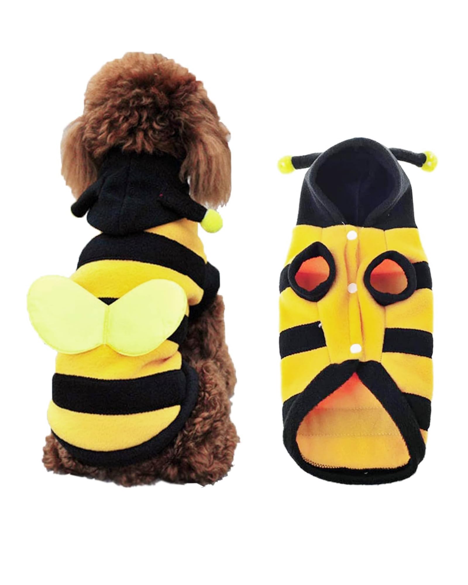 Small Dog Cat Bumble Bee Outfits Halloween Costume Jumpsuit Fancy Dress Pet Clothes Little Bee-L