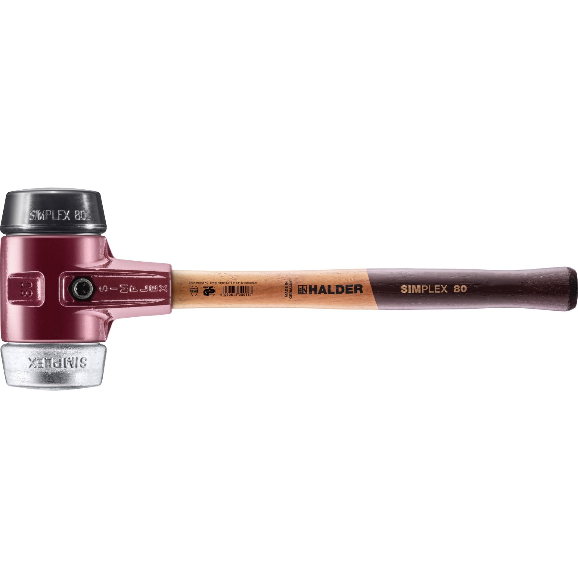 Halder Mallet with Wooden Handle, Multi-Colour, 80 mm