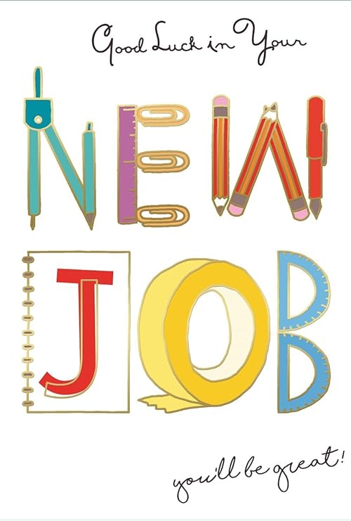 Good Luck In Your New Job Greeting Card Multicoloured Stationery 7.75