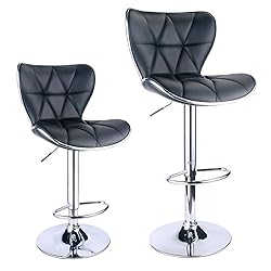 Leopard Shell Back Adjustable Swivel Bar Stools, PU