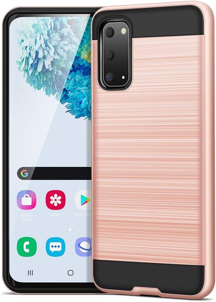 Galaxy S20 Case, Jelanry for Samsung S20 Case Slim Hybrid Designed Drop Proof Protective Cover Scratch-Resistant Flexible TPU Bumper Compatible with Samsung Galaxy S20 5G 6.2 Inches 2020 Rosegold
