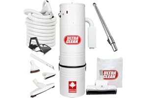 Ultra Clean SC200 Central Vacuum Unit,Tangential Bypass Motor Up to 7,500 sq.ft with Air Turbo Nozzle,Hose and Accessories-Id