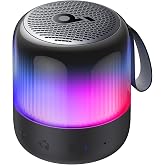 Soundcore Glow Mini Portable Speaker By Anker, Bluetooth Speaker with 360° Sound, Light Show, 12H Battery, Customizable EQ an