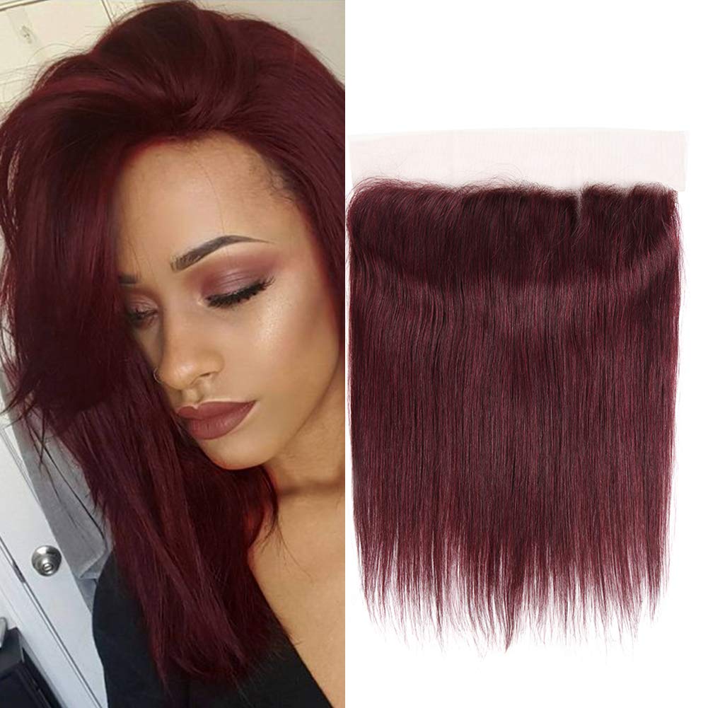2019 New Year S Burgundy Virgin Hair 13x4 Lace Frontal Closure