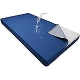 Olefin Twin Outdoor Porch Swing Bed Mattress Cover Waterproof, Twin Size Patio Daybed Cushion Covers Fitted Sheet Slipcover with Zipper, Only Cover (Navy Blue, 75 * 39 * 6IN)