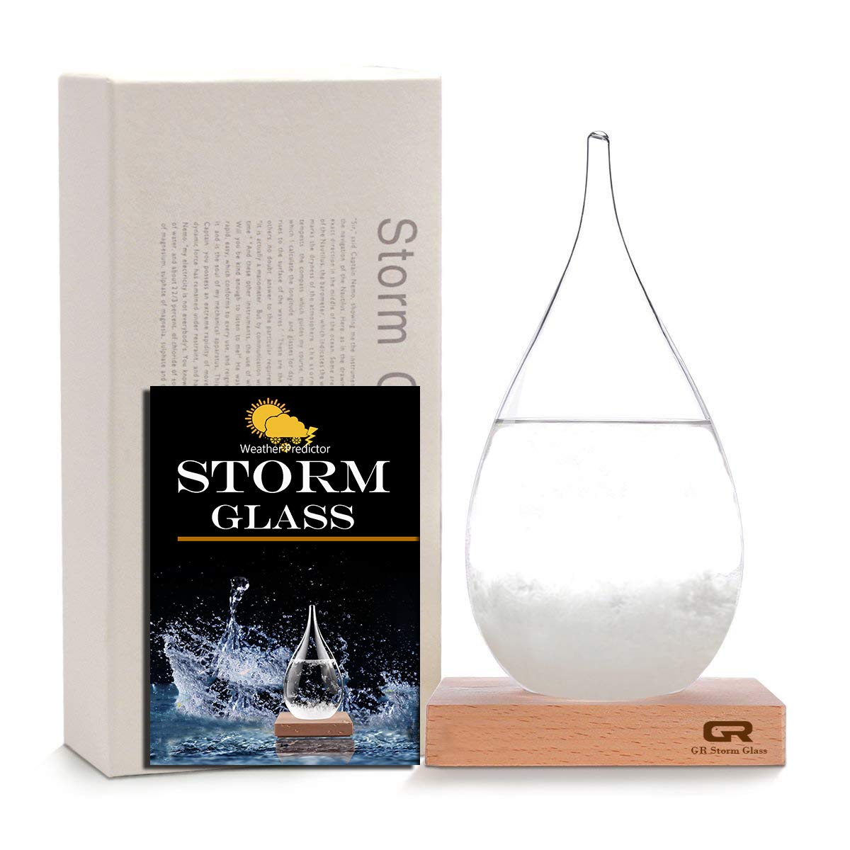 Eno GR Storm Glass Weather Stations Weather Predictor Creative Forecast Nordic Style Decorative Weather Glass Barometer Weather Bottle (L-3)