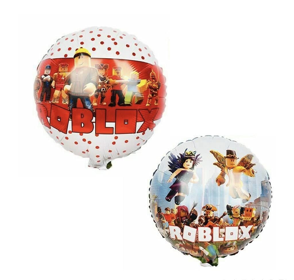 gea 2PCS 18 inch ROBLOX Themed Foil Balloon Double Sided Kids Birthday Party Decorations.